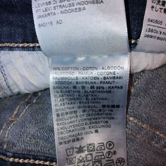 Levis 518 Womens Size 17 18 33 x 32 Dark Wash Super Low Rise Bootcut Denim Jeans - Picture 8 of 10